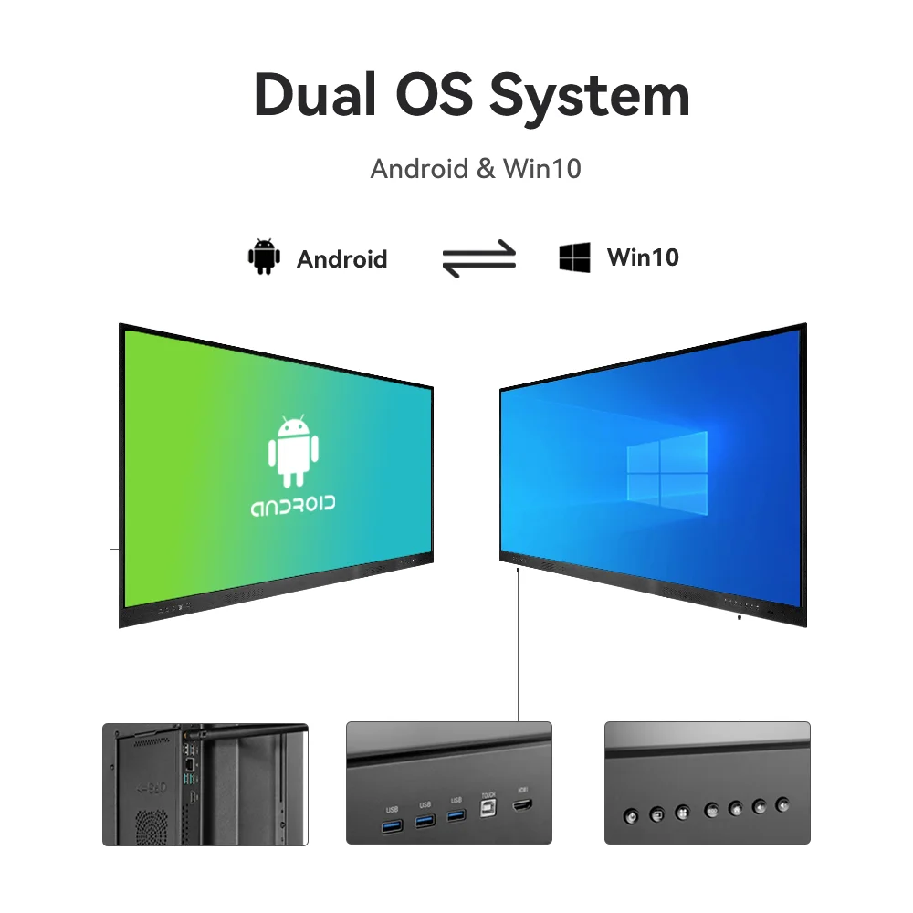 Riotouch Factory 4K Android Dual system Touch Smart board for school teaching education interactive panel
