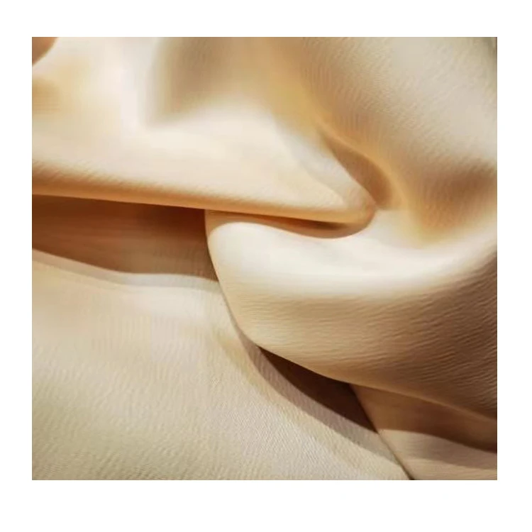 Spot micro elastic polyester 97% spandex 3% ripple wrinkle drape satin skirt fabric