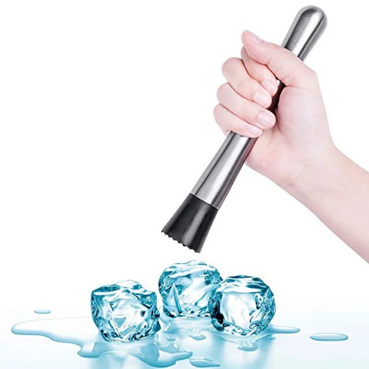 Hot sell can custom bar muddler stainless steel bacardi muddler plating