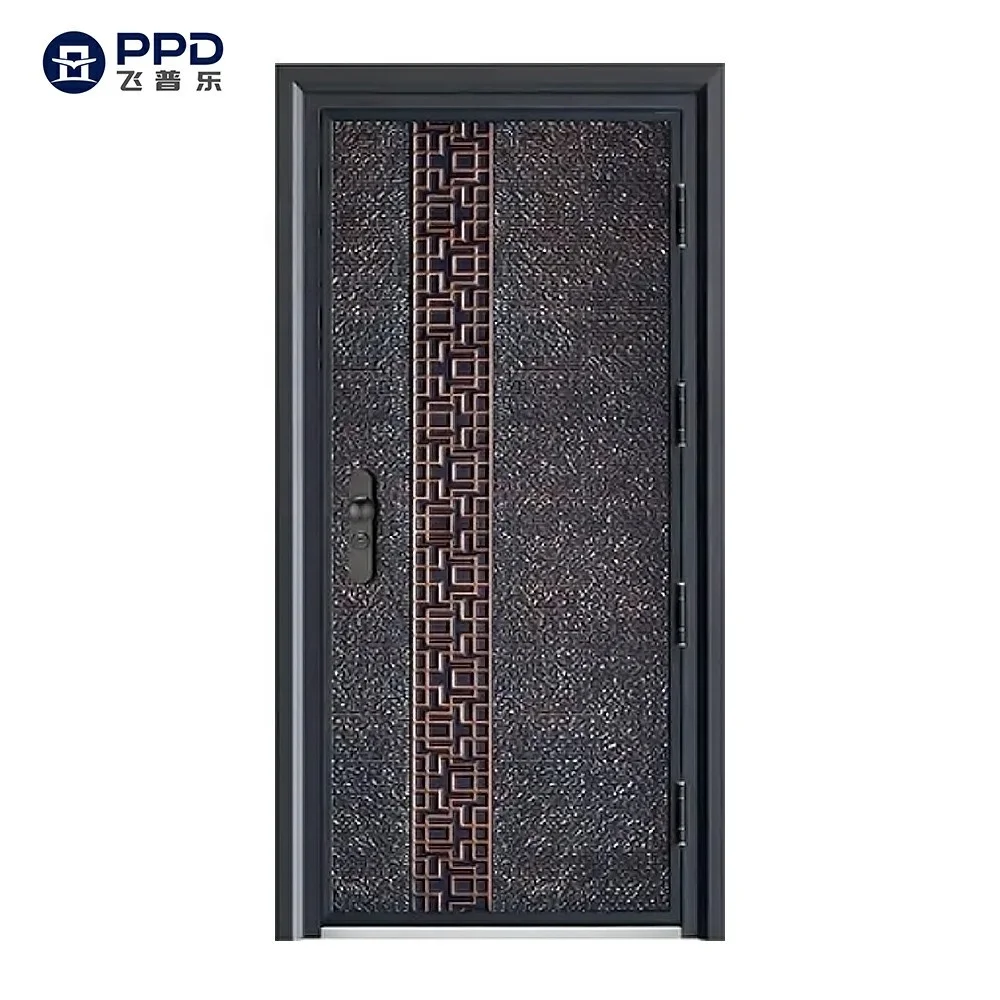 Exterior Bullet-Proof Security Cast Aluminium Armoured Single Opening Modern Main Door