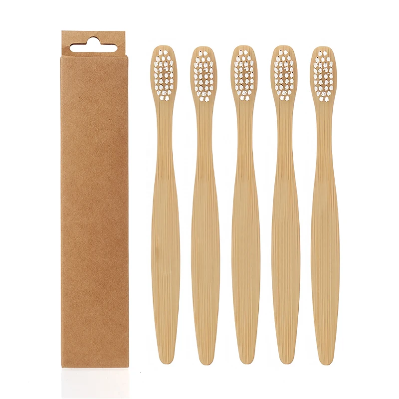 Bamboo Products New Products Rainbow Color Soft Medium Bristle Kids Bamboo Toothbrush