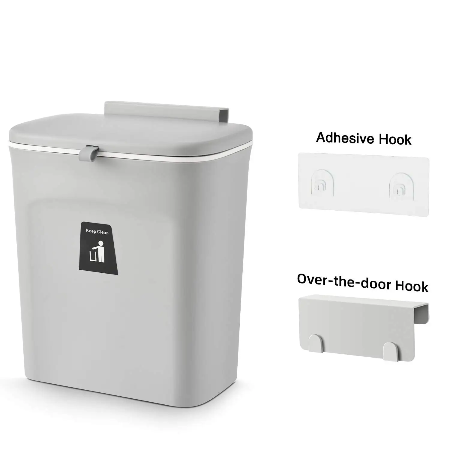 New Wall hanging plastic waste bin Kitchen wall-mounted trash can with lid