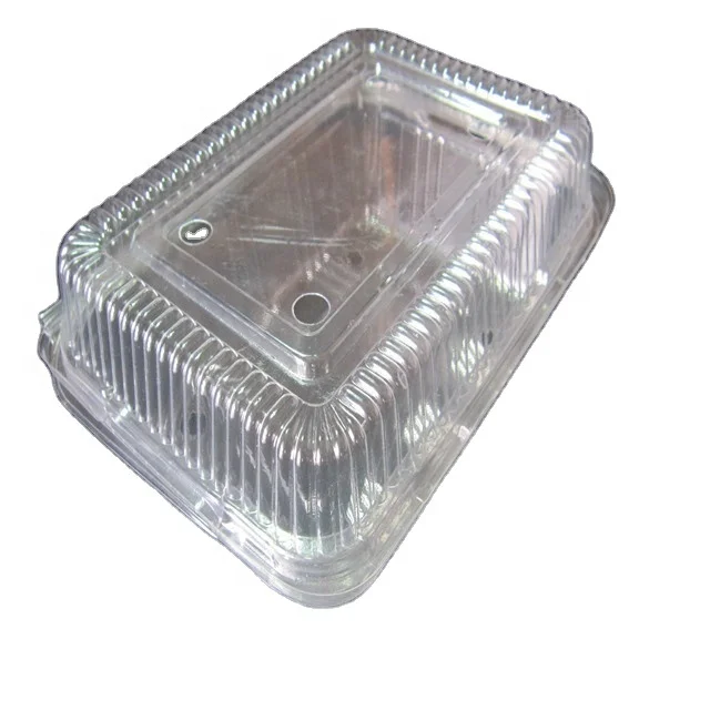 Wholesale disposable clear PET container with hinged lid take out plastic fruit nut salad packaging meat and vegetables  boxes