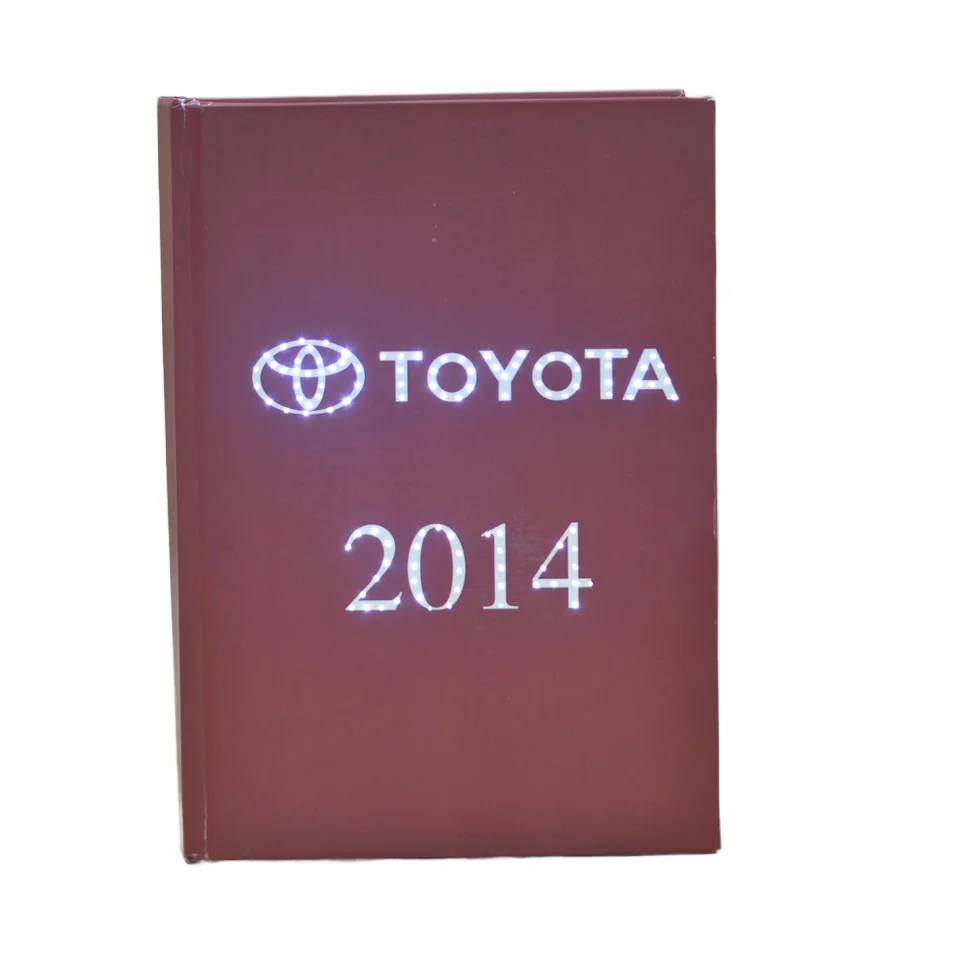 led flashing brand logo advertisement and promotion paper diary journal notebook
