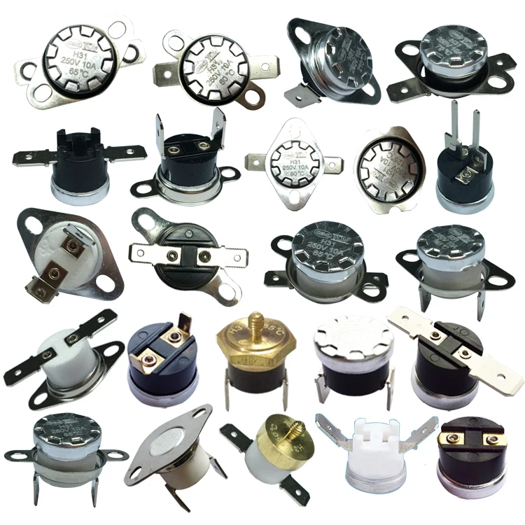 Manual reset over heat thermal switch, manual reset bimetallic thermostat ksd301 250v 16a 50-180c