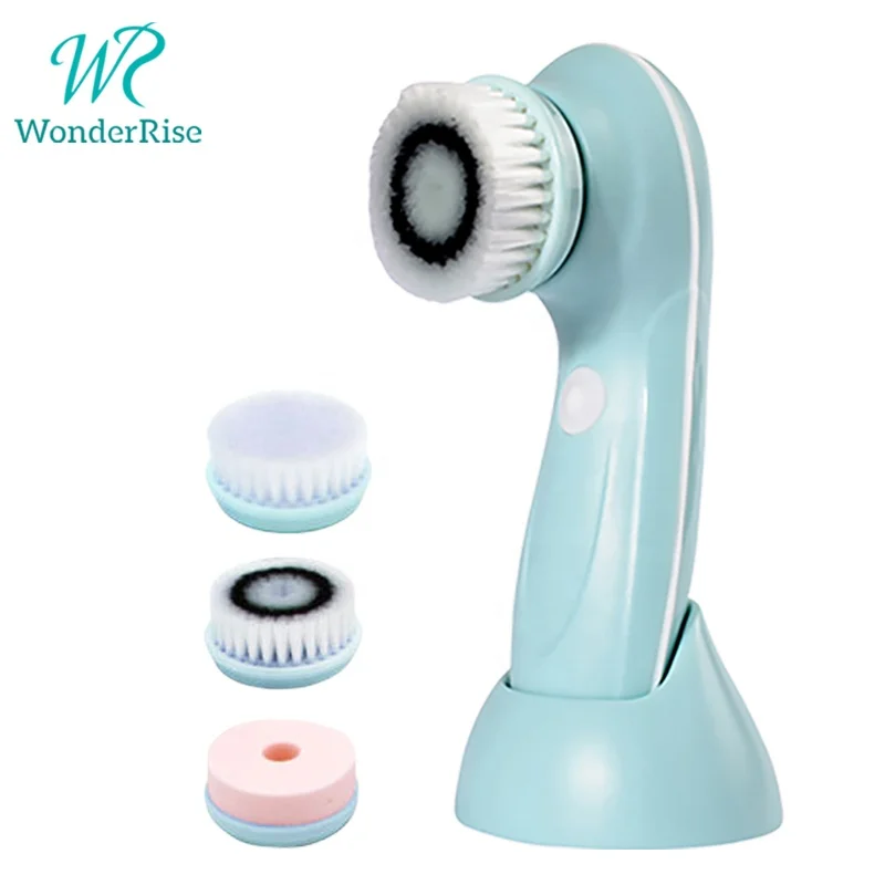 3 in 1 Electric Portable Facial Cleansing Brush Sonic Face Cleaner Face Washing Spinning Brush
