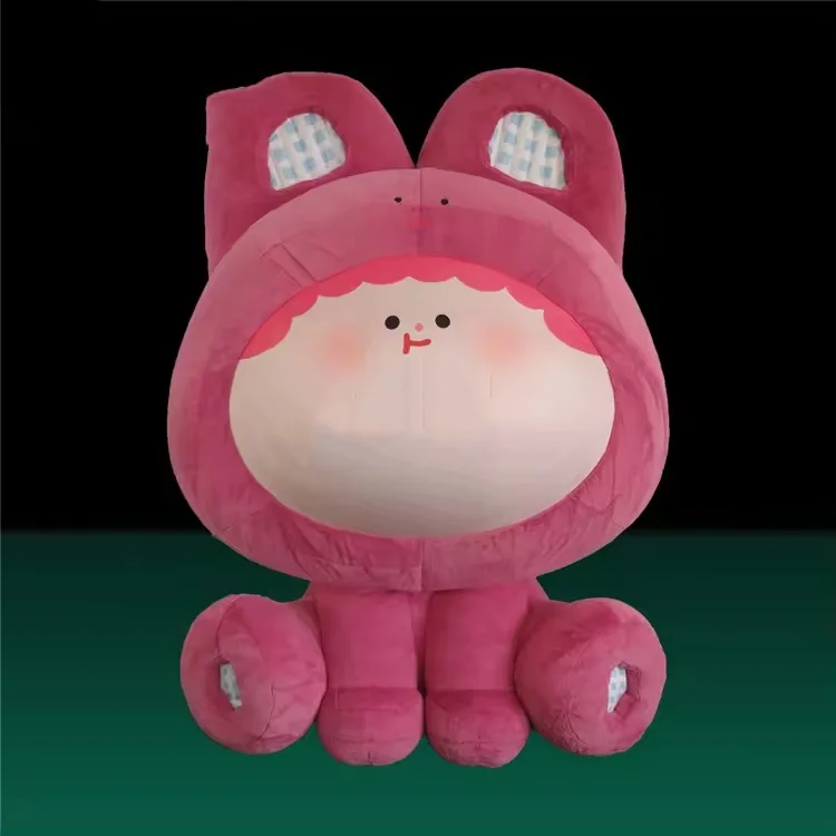 Large Cartoon Inflatable Rabbit Inflatable Pink Rabbit Cartoon With Star Bespoke Cartoon Mascot Doll For Advertising