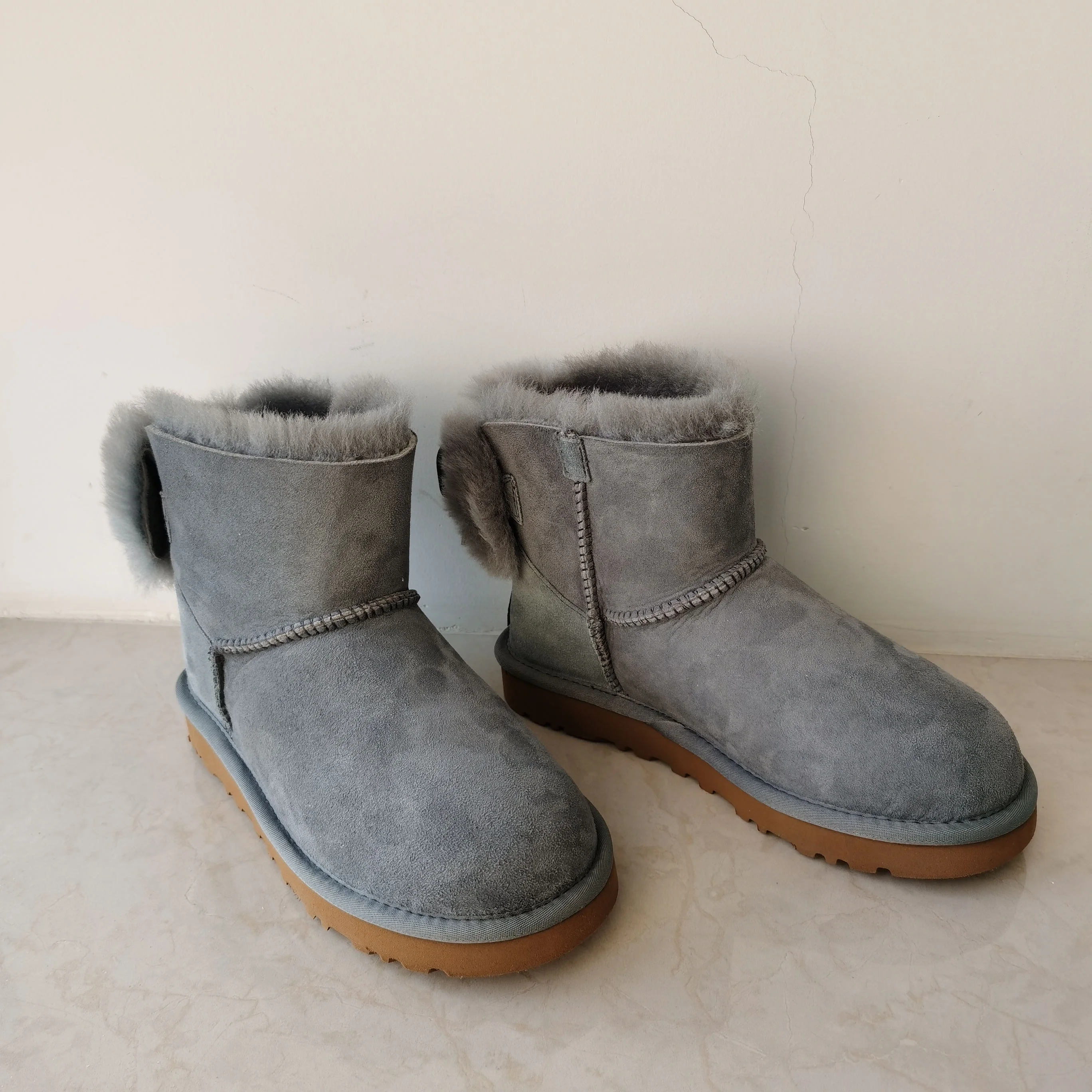 New Fashion Women Warm Winter Snow Boots 100% Genuine Sheepskin Fur Leather Women Boots