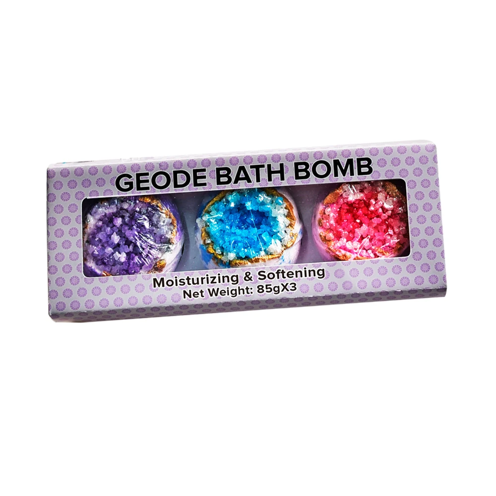 Подарочные наборы бомбочек для ванны с индивидуальной этикеткой, кристаллы для спа, бомбочка для ванной Geode