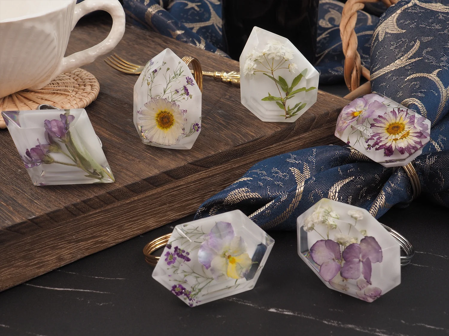 Crystal Gemstone Wine Bottle Stopper Resin Mold Silicone Napkin Buckle Holder Mold