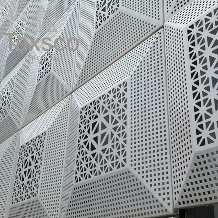 Architectural Art Style Commercial Building Facades 3MM Thickness Punched Aluminum Veneer