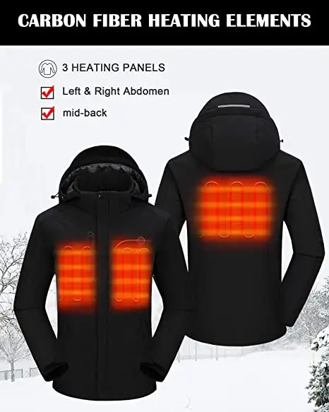 
Windproof Keeping Warm Electric Battery Heating Hooded Jackets With Usb 