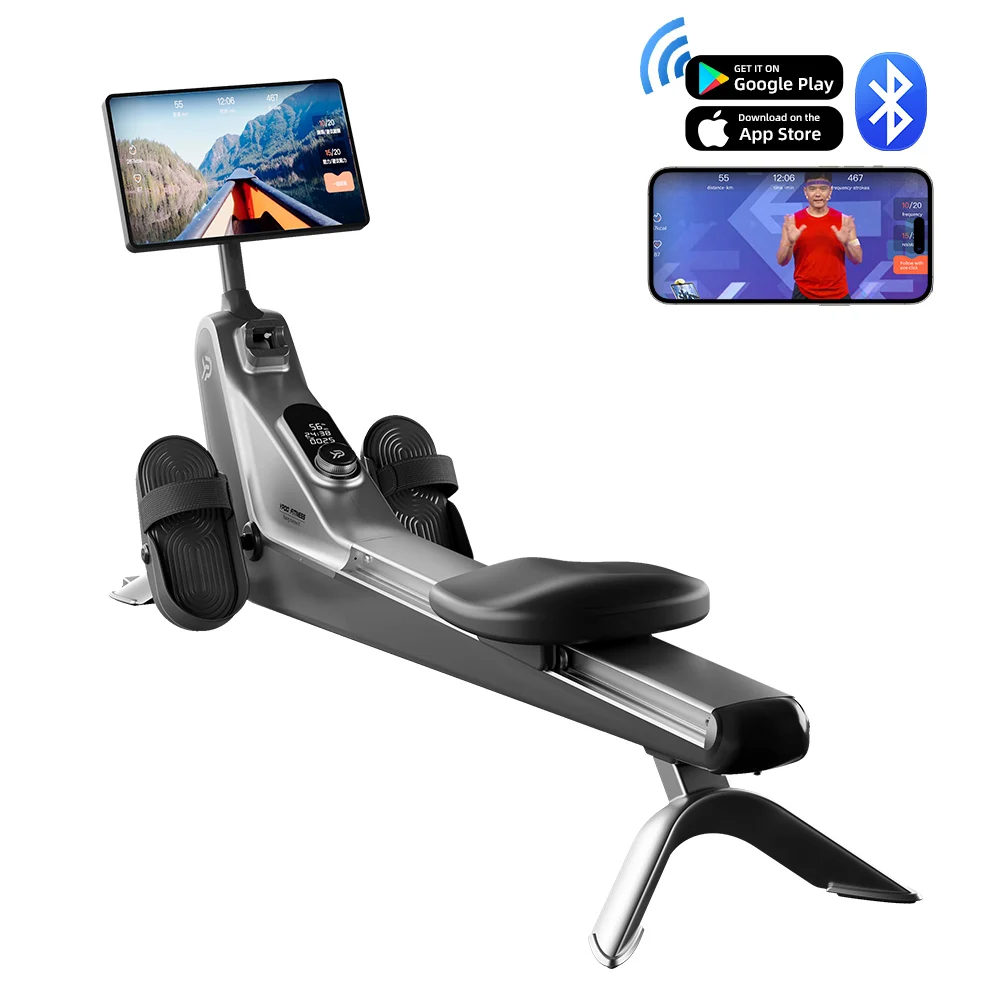 YPOO  New Design Fitness Equipment Rowing Machine  Aviation aluminum Electromagnetic control system with YPOOFIT APP