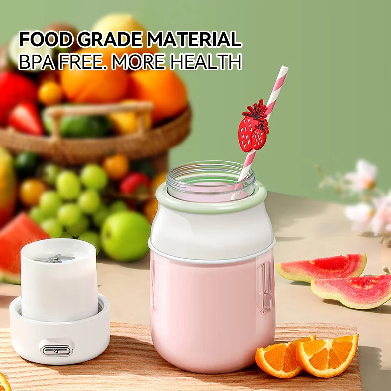 Portable Juicer Cup 800ml Lemon Orange Juice Rechargeable Sports Drink Bottle Blender Cup USB