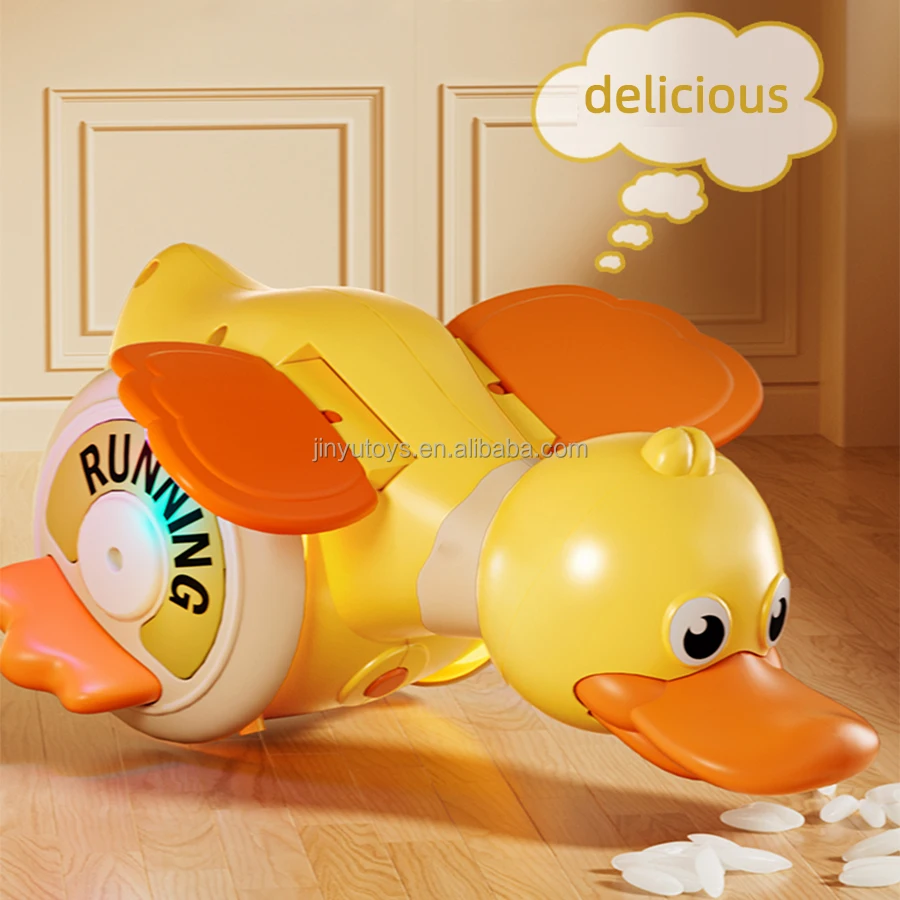 Electric Spinning Sliding Musical Duck Toy with Nodding lights and Music for Peaceful Playtime Early Learning Toys