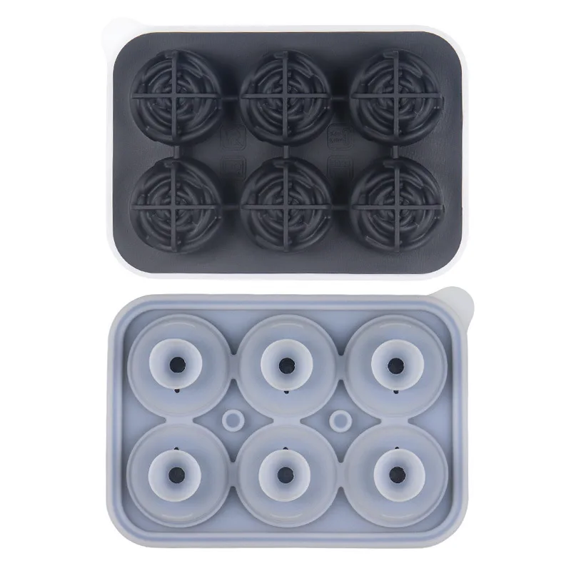 2023 New Arrivals Custom Logo 3d Rose Ice Cube Mold 4 Cavity Rose Shape Silicone Ice Lattice Cube Tray With Lid