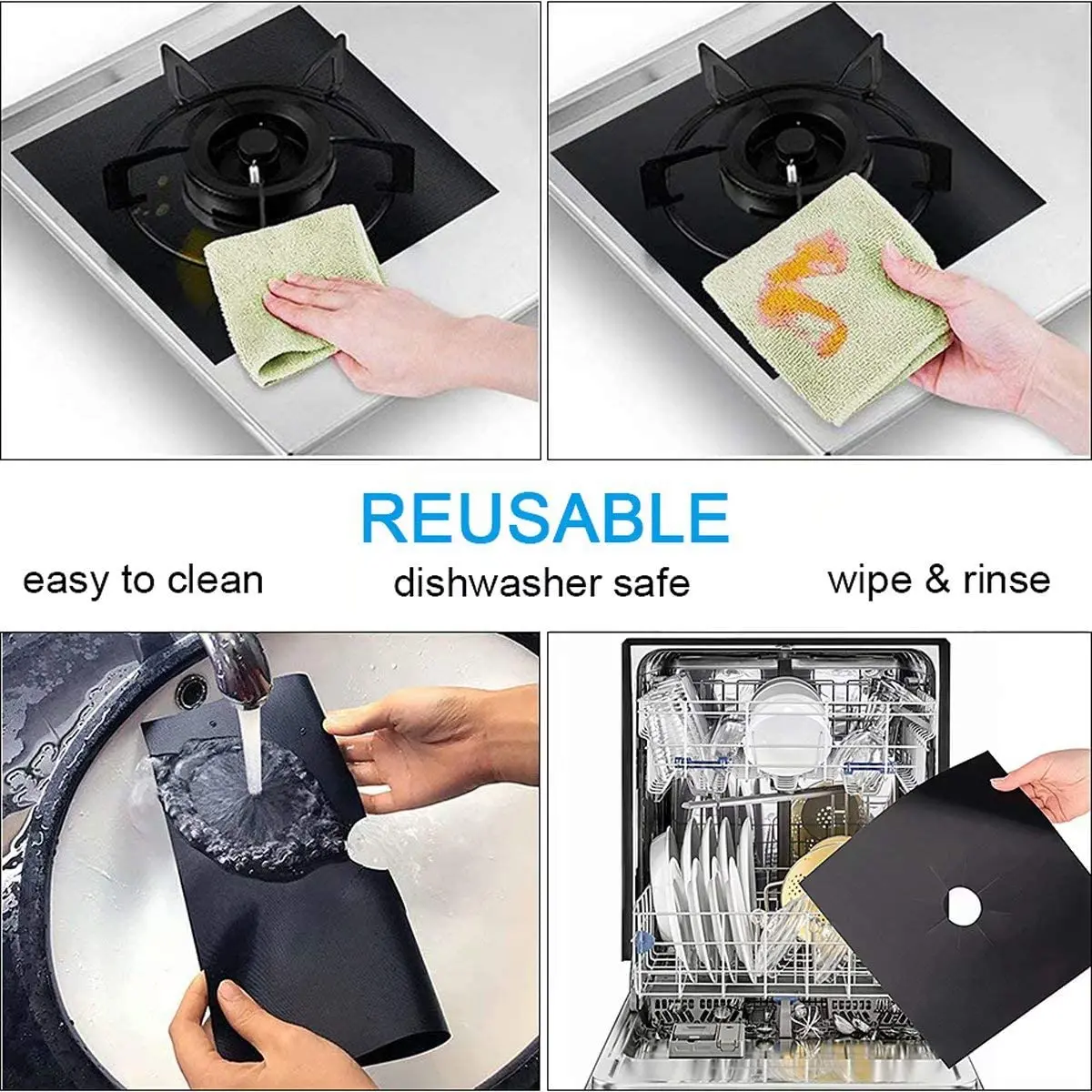 
Heavy duty 27*27cm cuttable heat resistance PTFE stovetop protector cooktop liner 