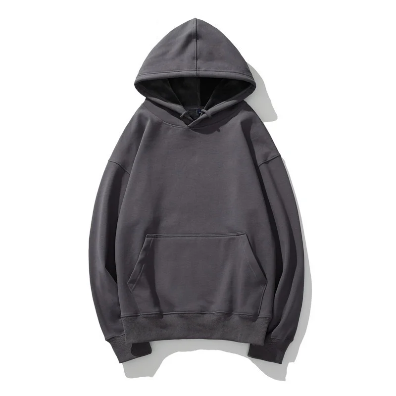 Free shipping manufacture customization solid hooded sweatshirt men green puff printing plain hoodies
