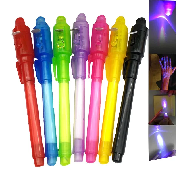 Hot selling custom promotional gifts multi function money detector UV invisible ink pen magic led pens