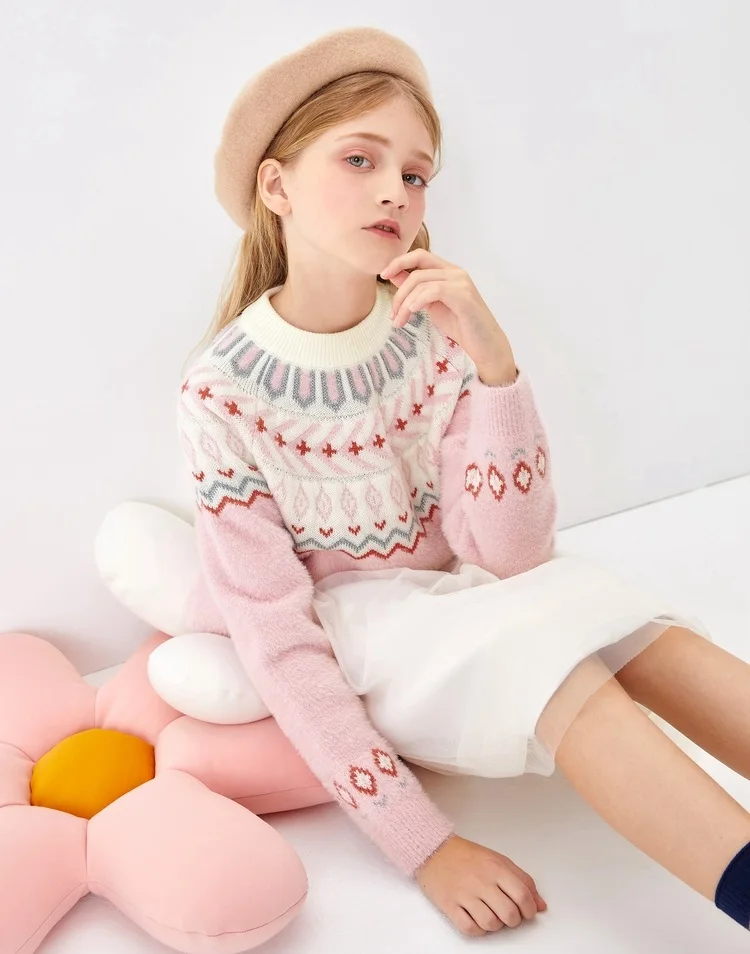 FYB/Одежда для маленьких девочек; Детские свитера; Вязаный свитер для девочек; Свитера для малышей; Повседневная вязаная одежда для детей