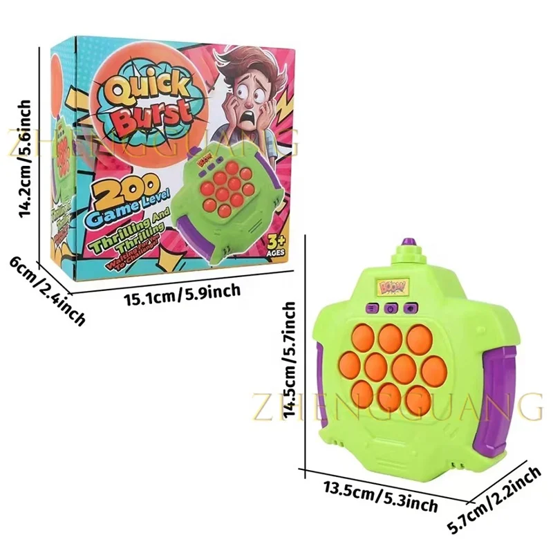 Zhengguang Toys Handheld Bubble Pressure Glowing Games New Quick Pop Light Up Console Game Fast Push It Fidget Toy Quick Push