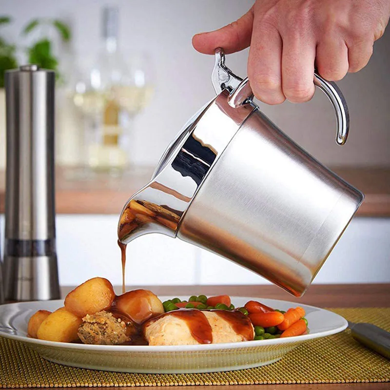 Wholesale Stainless Steel Sauce Gravy Boats 14oz/28oz/35oz for Kitchen Tableware Juice Boat high volume