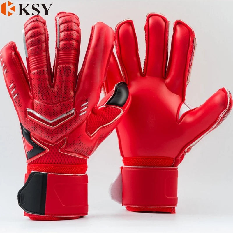 Thickened latex goalie glov with finger guards