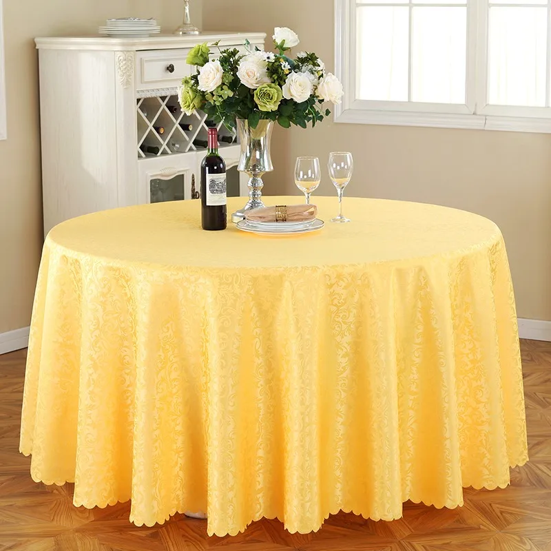 White Round Polyester Wedding Events Party Banquet Table Decoration Restaurant Tablecloth Wedding Cheap Round Tablecloth