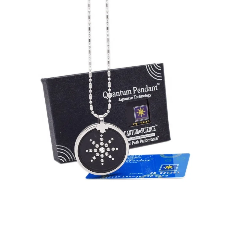 New fashionable jewelry nano technology lava stone quantum science scalar energy power negative ion pendant with crystal