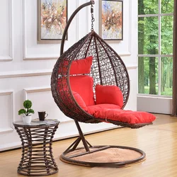 Basket Wicker Rattan Swing Seat Furniture Outdoor Patio Swing Chair Hanging Garden Swing Egg Chair With Stand