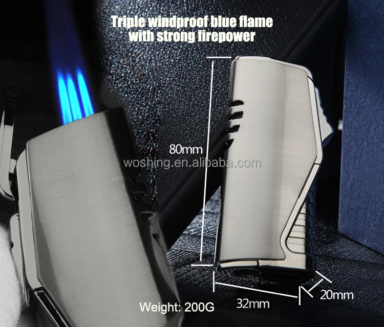 Colorful Custom logo Gas jet Torch Lighter cigar smoking accessories Inflatable Cigar Lighter