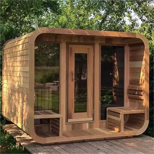 Red Cedar Wood Outdoor Cube Sauna with Heater