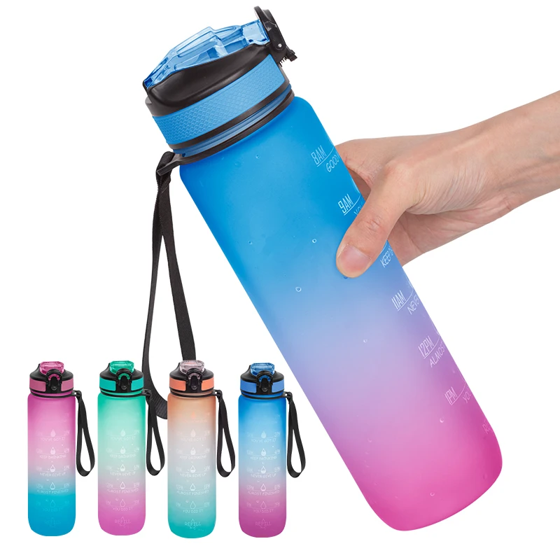  Best Sports Water Bottle Flip Top Leak Proof Lid One Click Open Non-Toxic BPA Free sport water