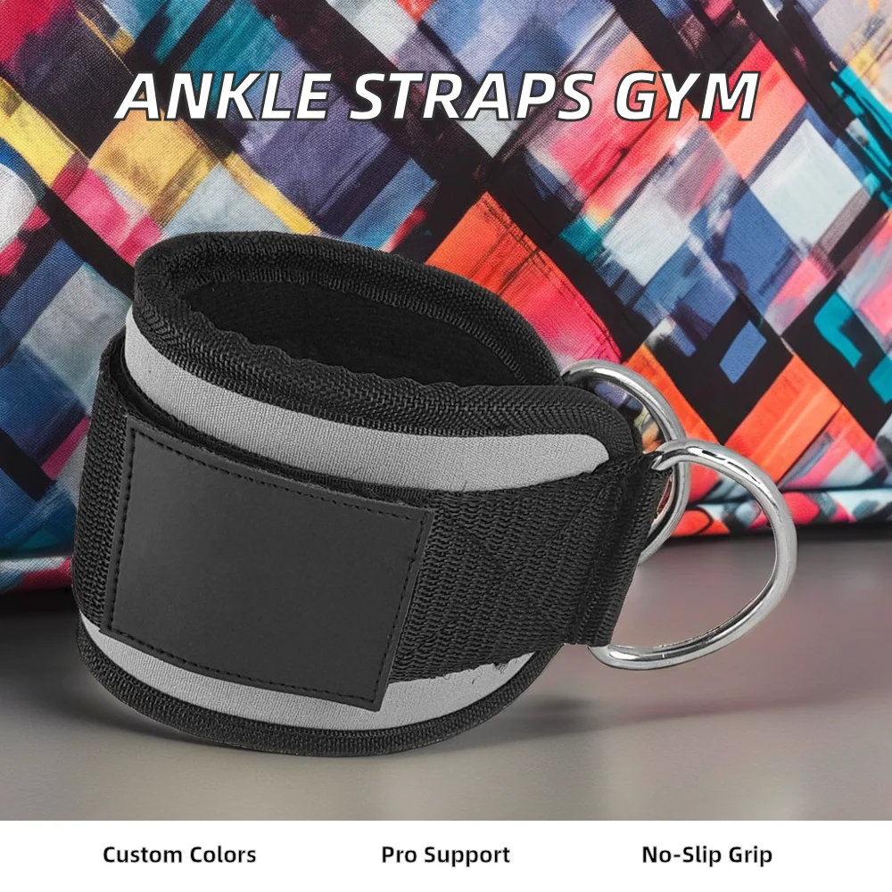 Factory Price Comfortable & Durable Neoprene Ankle Support Straps with Double D Ring for Sports & Gym Training