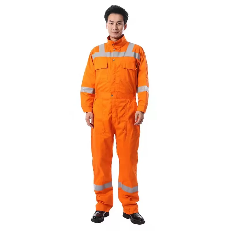 Breathable comfortable workwear clothes Multi-functional Coverall Reflective Safety Overalls Safety Working Uniform