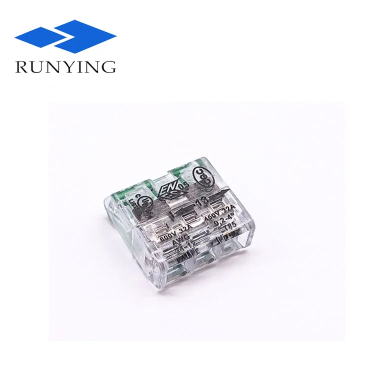 222 Push-In Wire 3 poles Splicing Wire Connector CE ENEC Electric Terminal Block Quick Splice cable Connector