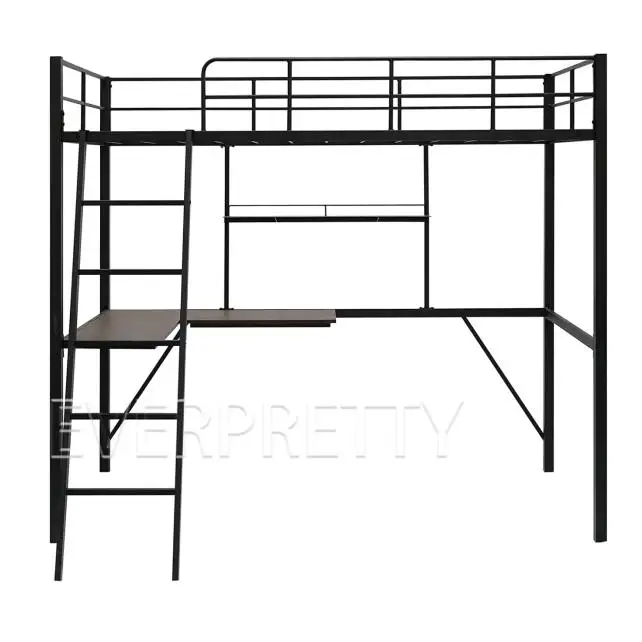 Adult University Dormitory Furniture Student Dormitory Steel Loft Bed with Wardrobe