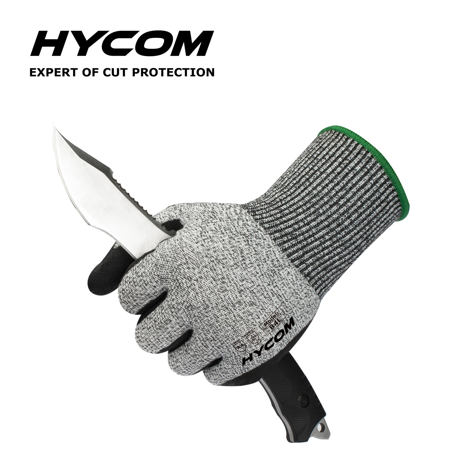 Hycom B4L working pu coated Cut Resistant A4 ansi AND en388 stander level 4 safety work Glove