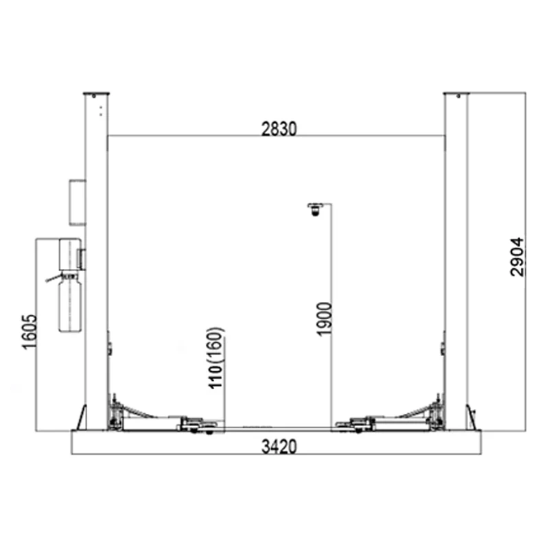 4000KG Two Post Floor Plate Lift Car Lift Hydraulic Two Pole Car Lift