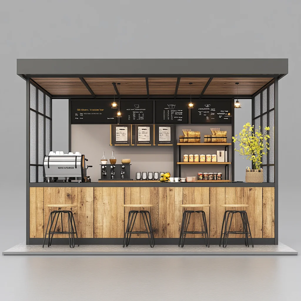 Modern Luxury Cake Cafe Furniture Coffee Shop Interior Design Decoration Prefab Wood Coffee Kiosk Designs Idea