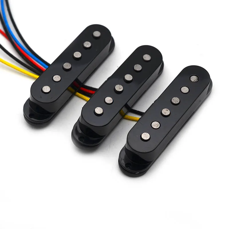 Alnico 5 Single Coil Staggered Top Fiber Bobbin Pickup N/M/B Electric Guitar Pickup for ST Guitar