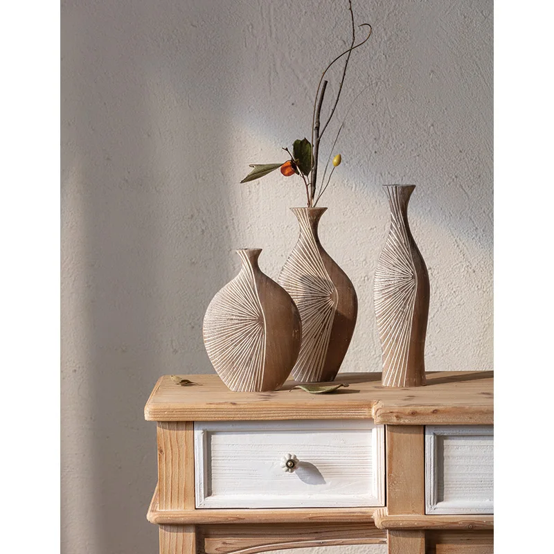 Best Quality Handmade cHINA Product Modern Design Collection Made From Wood Vase For Home Decor