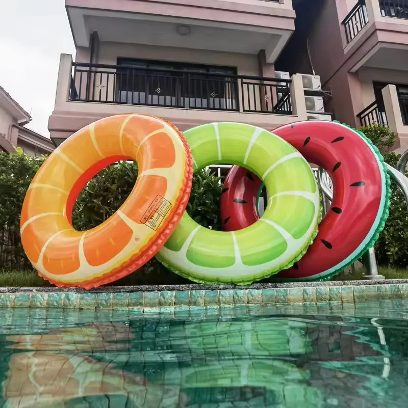 JIUURAN Factory Price Fruit Pool Floaty Pool Float Tube Water Ring Summer Party Fruit Multi-color Inflatable Swimming Rings