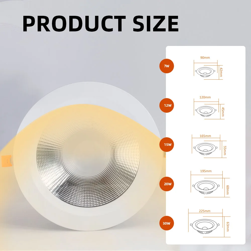 New indoor lights ultra slim surface 60*60 square round 4 5 6 inch 5w 7w 9w downlight recessed light panel lamp