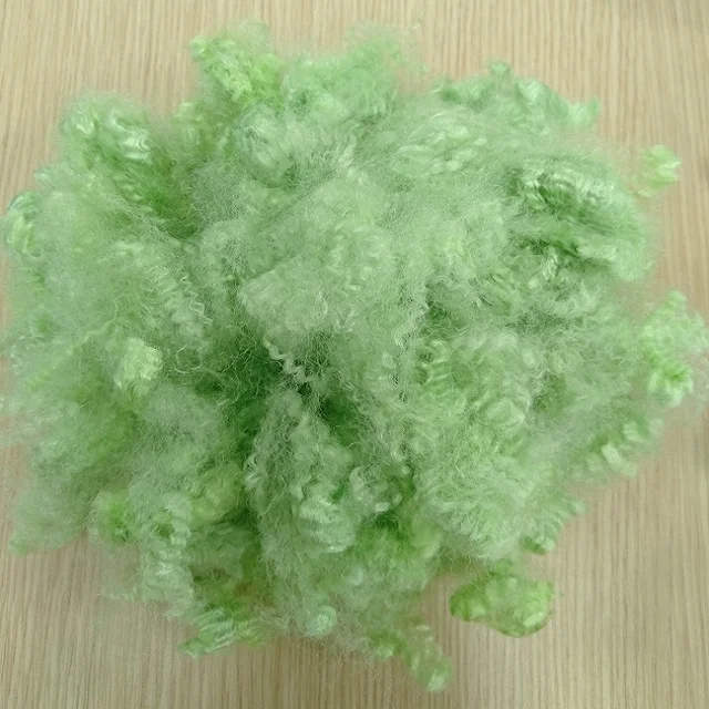Polyester Staple Fibres 15D HS Green A grade Vikohasan Manufacturer and synthetic fiber and GRS recycled polyester fibre