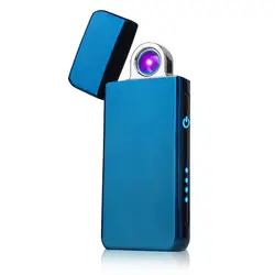 USB Rechargeable Windproof Flameless Electronic Lighter Ultra Thin Cigarette Lighter Touch Induction Double Side Lighter