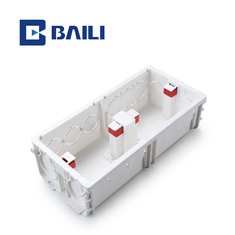 Baili 01-86 type 50H PVC Flush mounting  Electrical  white switch socket one gang tow gang three gang bottom box junction box