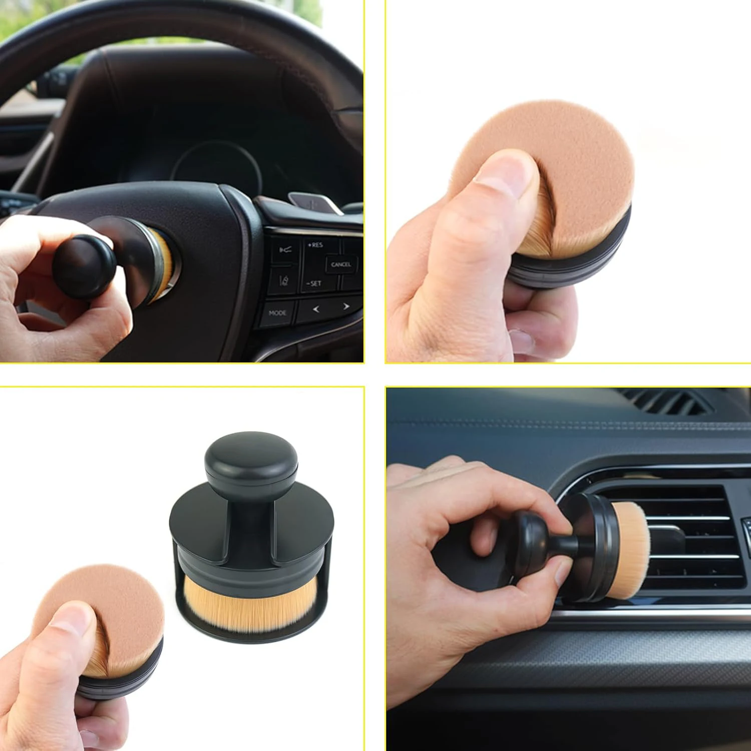 Wholesale High Density Premium Trim Dressing Applicator Brushes PP Auto Detailing Cleaning Car Brush for Detailing