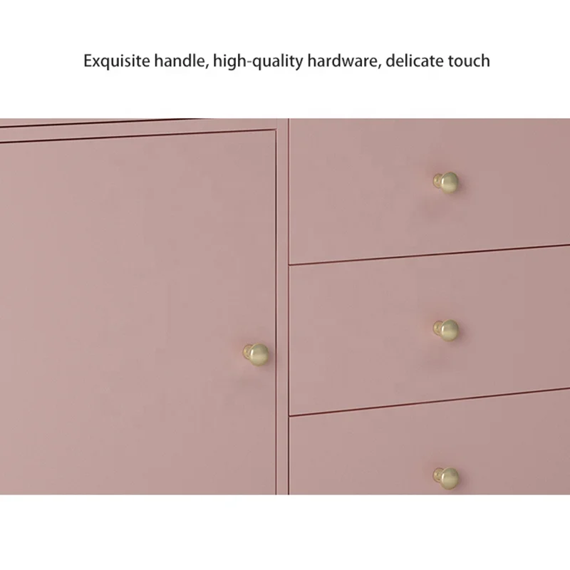 Chinese manufacturer wholesale modern style pink color 5 drawer and one door display cabinet steel storage cabinet for bedroom