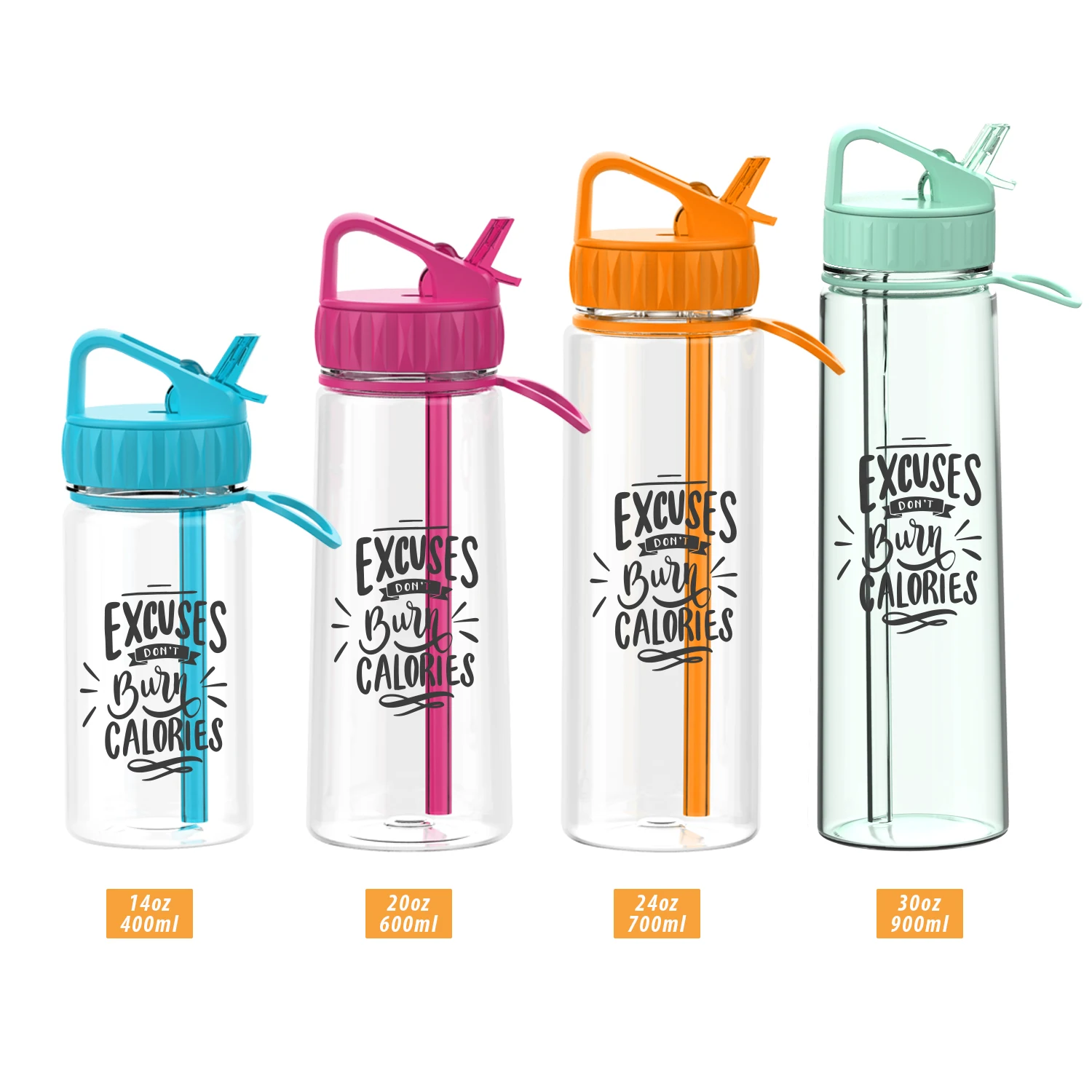 RTS Multiple Colors 900ml 30oz Time Marker Logo Custom Tritan Plastic Drinking Water Bottle